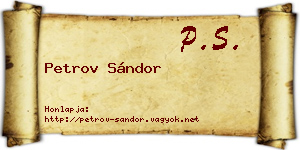 Petrov Sándor névjegykártya